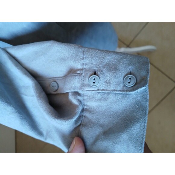 Catherines Womens Blouse Long Sleeve Gray Button Up Collared 1X 18/20W - Picture 5 of 14